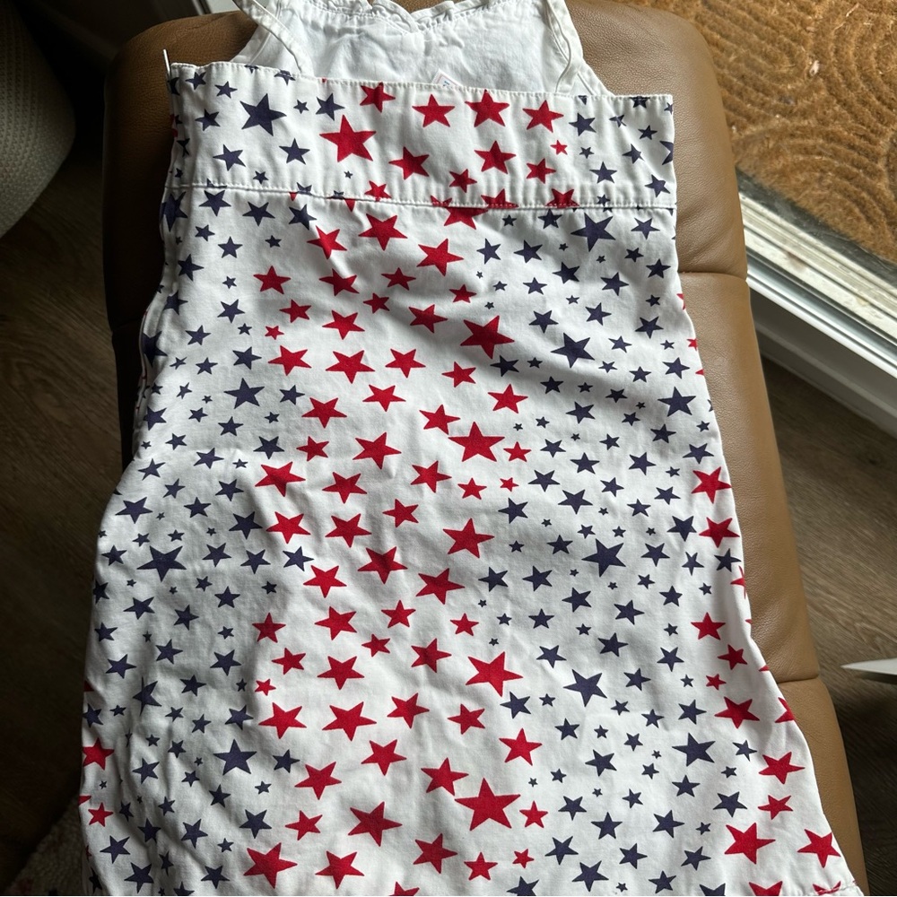 Patriotic Star Print Sleeveless Dress Red White and Blue Kids - Picture 6 of 6